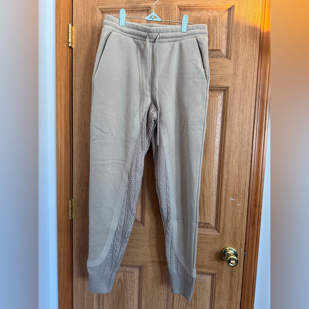 NWT Twenty Montreal Tan Joggers with Knit Sides